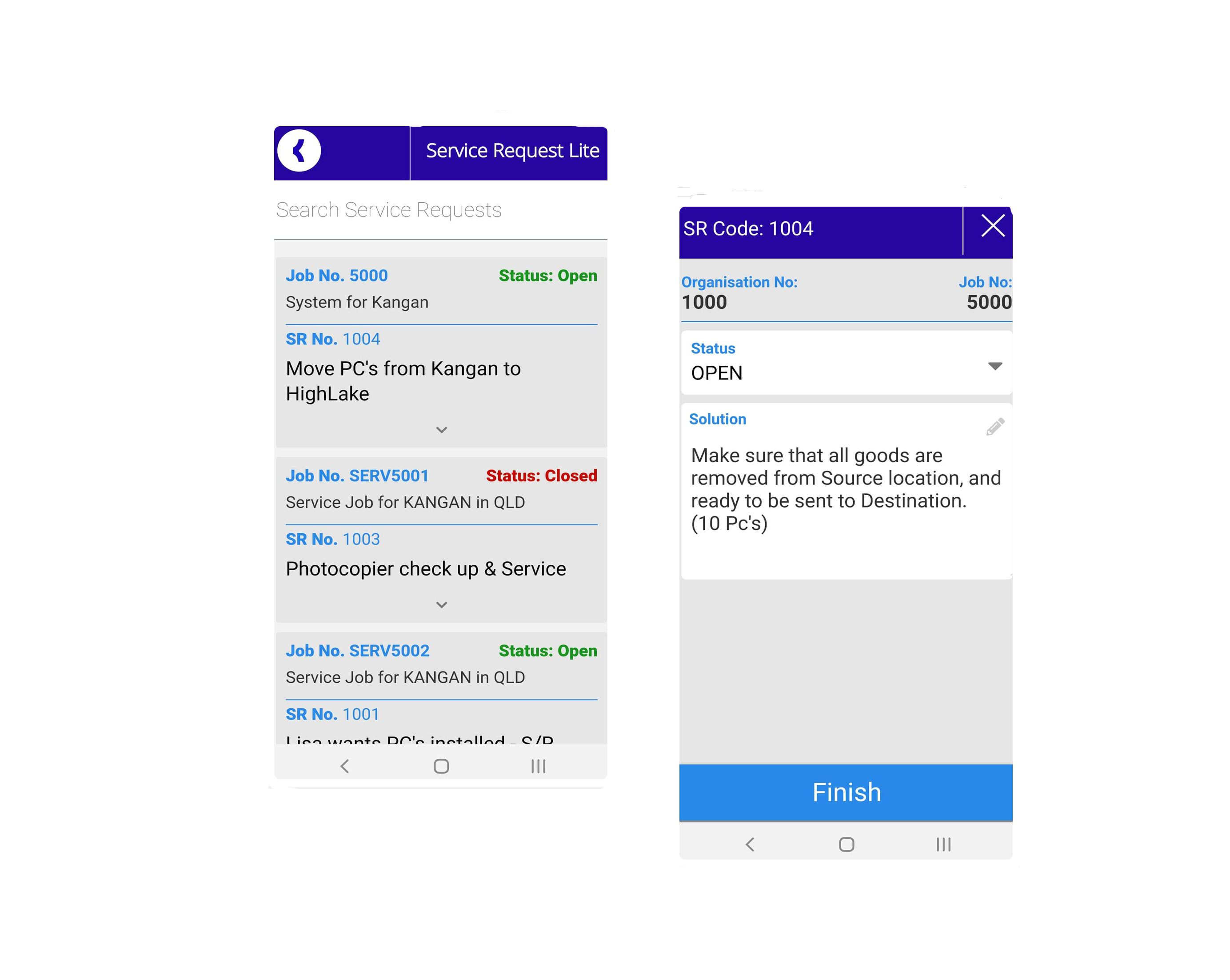 TOKN Service Requests app