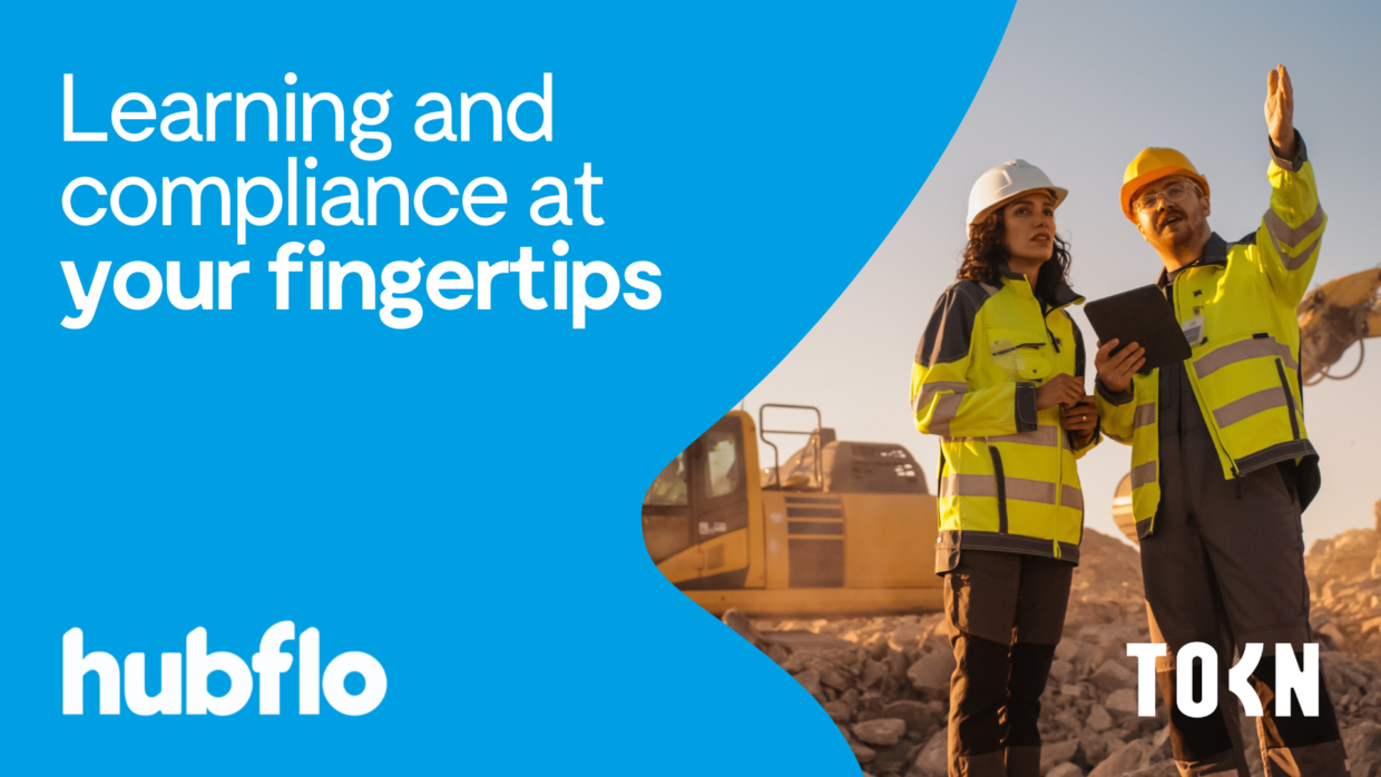 Two mining workers using TOKN's Hubflo Learning Management System